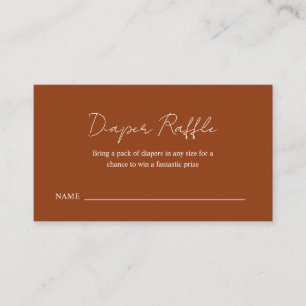 Simple Orange Halloween Baby Shower Diaper Raffle Enclosure Card