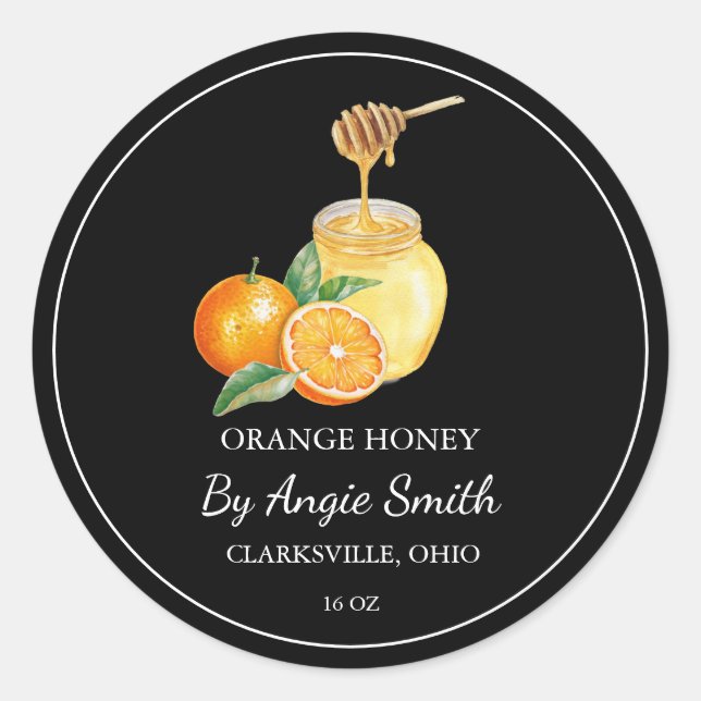 Simple Orange Infused Honey Label (Front)