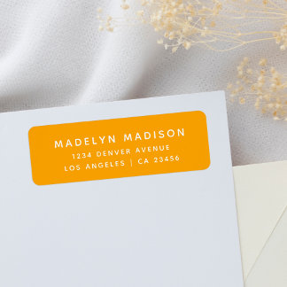 Simple Orange Minimalist Elegant Return Address