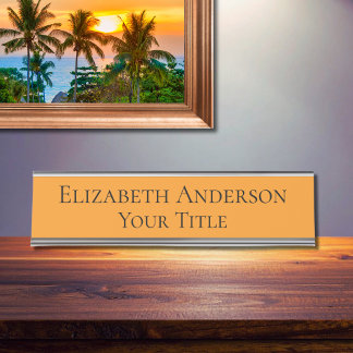 Simple Orange Name Plate