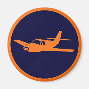 Simple orange navy blue airplane magnets