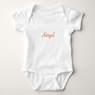 Simple Orange Personalized Name Baby Bodysuit