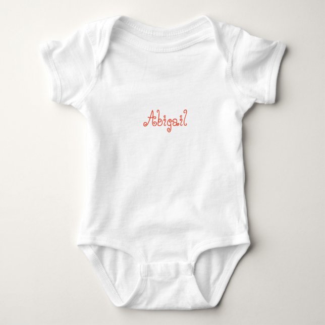 Simple Orange Personalized Name Baby Bodysuit (Front)