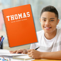 Simple Orange Personalized School Subject
