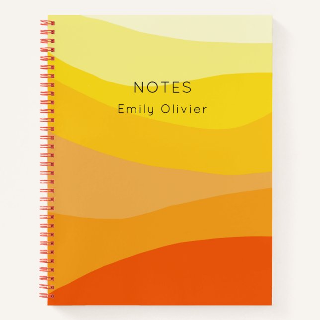 Simple Orange Yellow Journal Notes Personalize (Front)