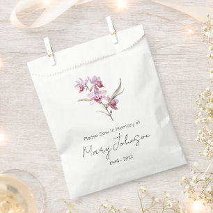 Simple Orchid Seed packet Funeral Favour Bag