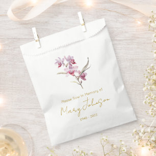 Simple Orchid Seed packet Funeral Favour Bag