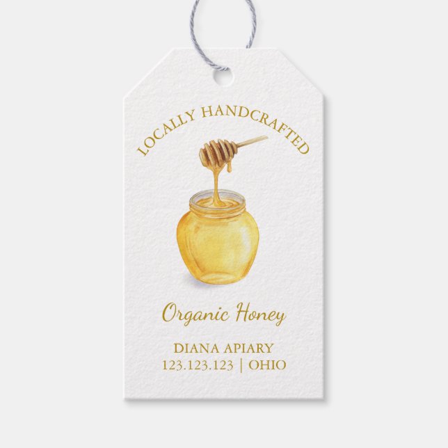 Simple Organic Honey Hang Tag l White (Front)