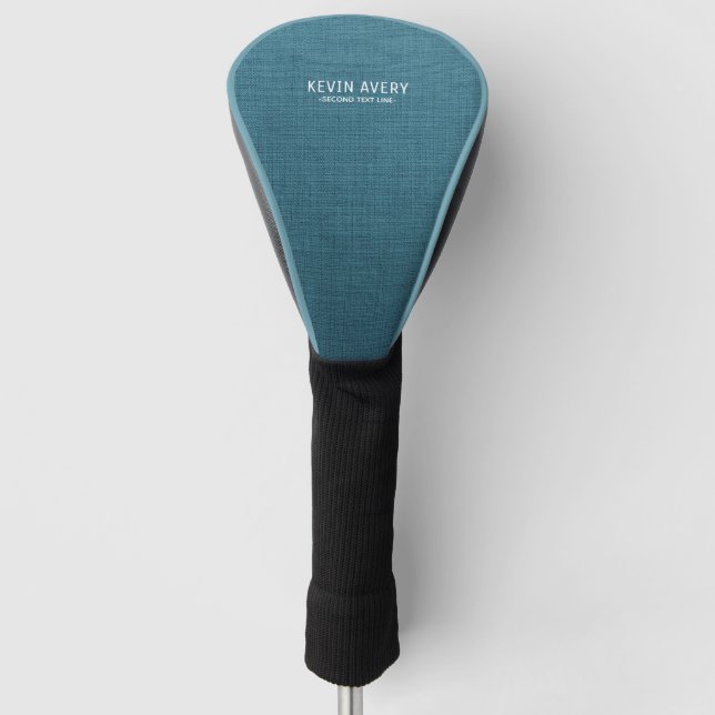 Simple organic look Blue Linen Texture Golf Head Cover (Front)