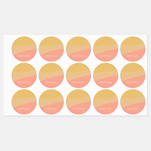 Simple Organic Shapes Sherbet Pastel Personalized (Sheet)