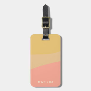 Simple Organic Shapes Sherbet Pastel Personalized Luggage Tag