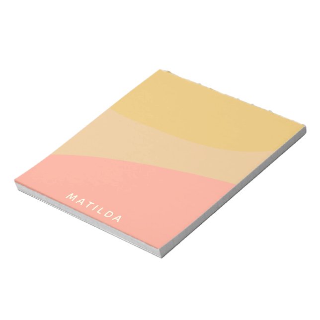 Simple Organic Shapes Sherbet Pastel Personalized Notepad (Rotated)