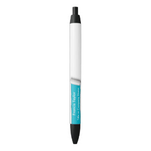 Simple, original turquoise ripped paper design... black ink pen