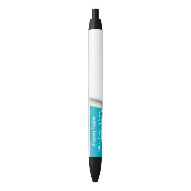 Simple, original turquoise ripped paper design... black ink pen (Front Vertical)