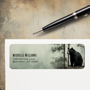 Simple Ours Noir Rustique Woodland Forest Adresse