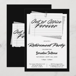 Simple Out of Office Forever Retirement Party Invitation