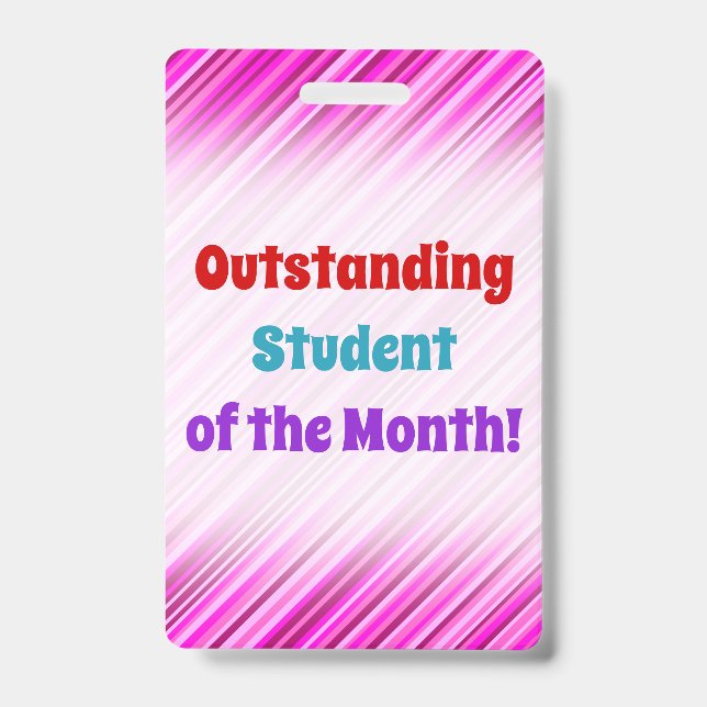 Simple "Outstanding Student of the Month!" Badge (Front)
