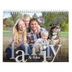 Simple Overlay Family Photos Calendar