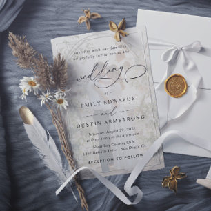 Simple Overlay Photo Budget QR Code Wedding Invitation