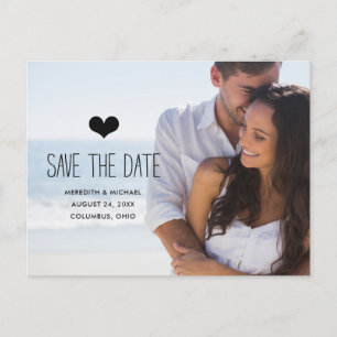 Simple Overlay Photo Save the Date Announcement Postcard