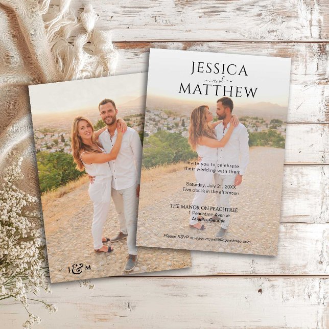 Simple Overlay Photo Wedding Invitation (Creator Uploaded)