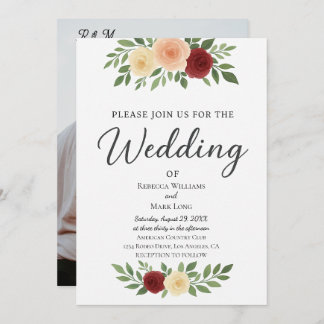 Simple Overlay Photo Wedding Invitation