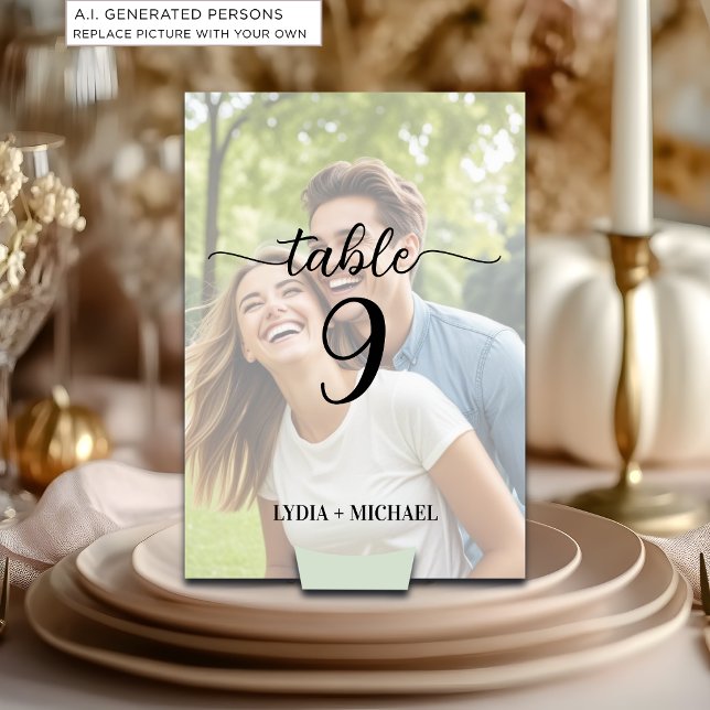 Simple Overlay Photo Wedding Table Number (Creator Uploaded)