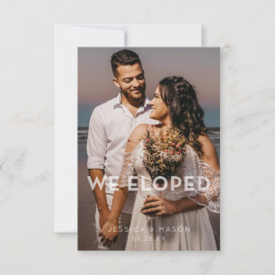 Simple Overlay We Eloped Announcement Invite