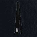 Simple Oversized Monogram Initial Black and Grey Tie<br><div class="desc">Bold and simple, custom tie with your choice of initial. The design features oversized sans serif typography in grey on a black background. The template is set up for you to change the letter but, if you wish to edit the colours as well, please click "customize further" or message me...</div>
