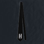 Simple Oversized Monogram Initial Black and Grey Tie<br><div class="desc">Bold and simple, custom tie with your choice of initial. The design features oversized sans serif typography in grey on a black background. The template is set up for you to change the letter but, if you wish to edit the colours as well, please click "customize further" or message me...</div>