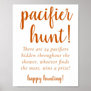 Simple Pacifier Hunt   Fall Orange Shower Game Poster