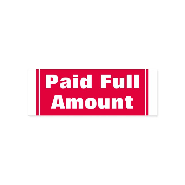 Simple "Paid Full Amount" Rubber Stamp (Design)
