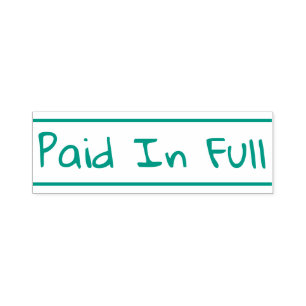 Simple "Paid In Full" Rubber Stamp