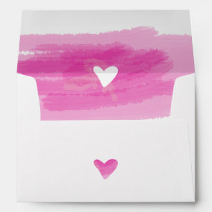 Simple Paint Strokes Heart 5x7 Wedding Invitation  Envelope