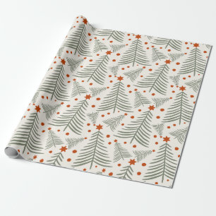 Simple Painted Christmas Trees  Wrapping Paper