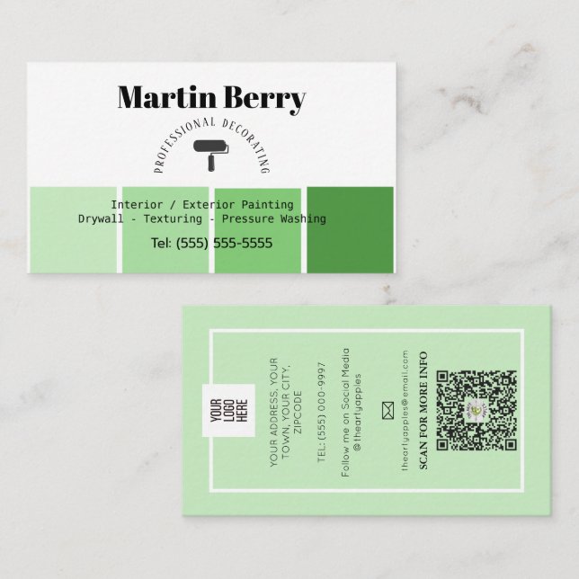 Simple Painter and decorator interior design small Business Card (Front/Back)