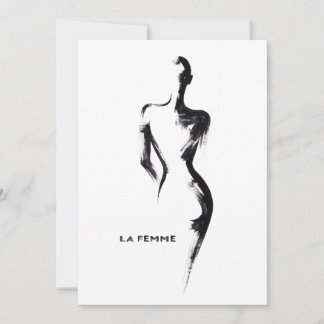 Simple painting gouache La Femme 01 poster Invitation