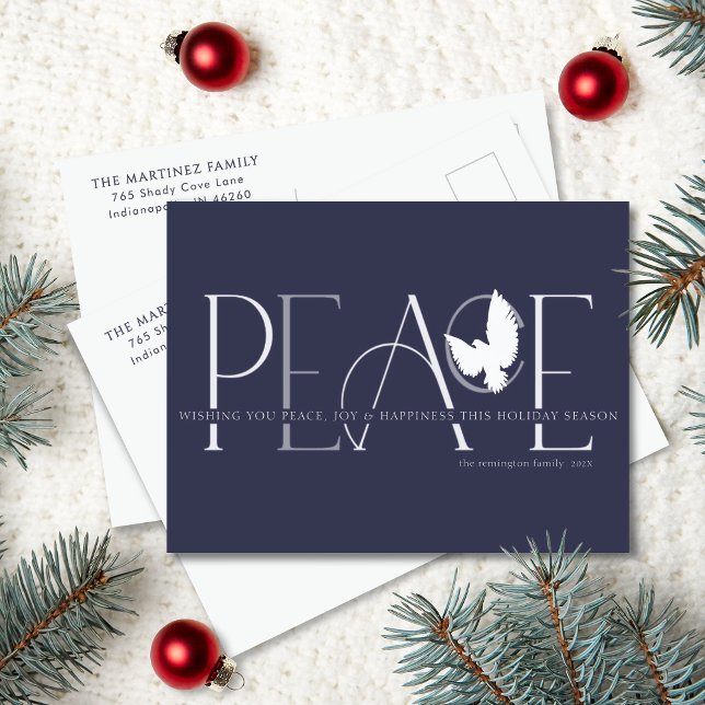 Simple Paix Joie et Bonheur Carte postale de vacan (Créateur téléchargé)