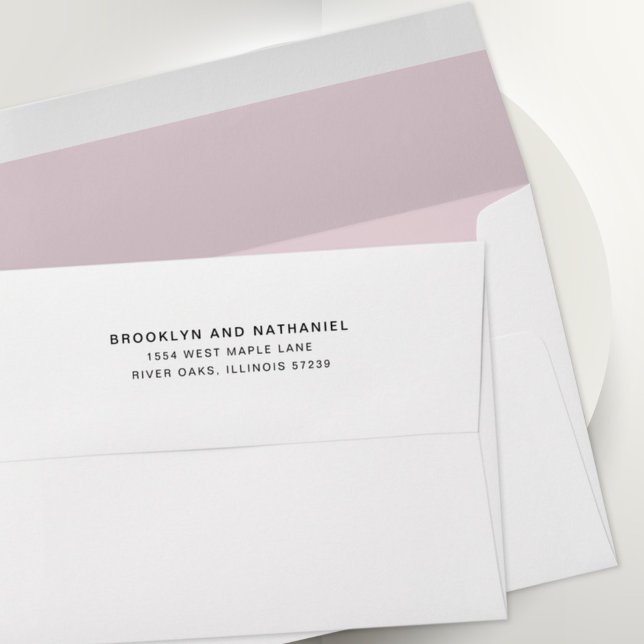 Simple Pale Lavender Return Address Lined Envelope (Creator Uploaded)