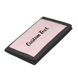 Simple Pale Pink and Black Script Text Template Trifold Wallet