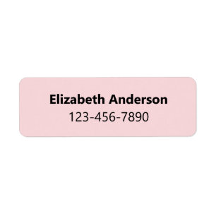 Simple Pale Pink & Black Name Bold & Phone Number