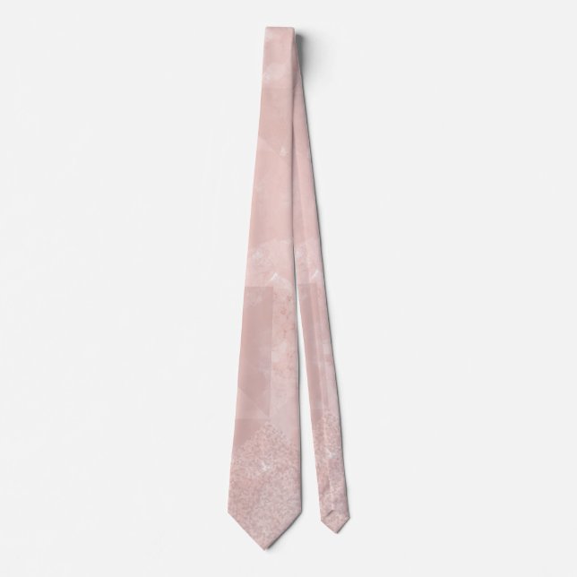 Simple Pale Pink Geometric Design Tie (Front)
