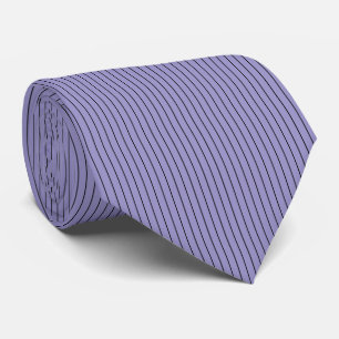 Simple Pale Purple Black Stripes Vertical Pattern Tie