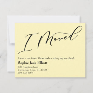 Simple Pale Yellow I Moted Nouvelle carte d'adress
