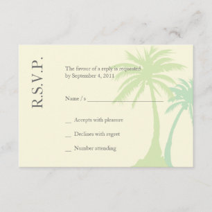 Simple Palm Tree Wedding RSVP Card