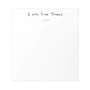 Simple Paper Airplane Notepad