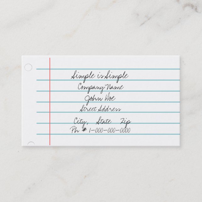 Simple Paper Business Card (Front)
