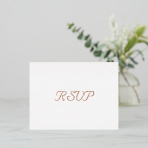 Simple Party Event Wedding Response RSVP Rose Gold Foil Invitation Postcard