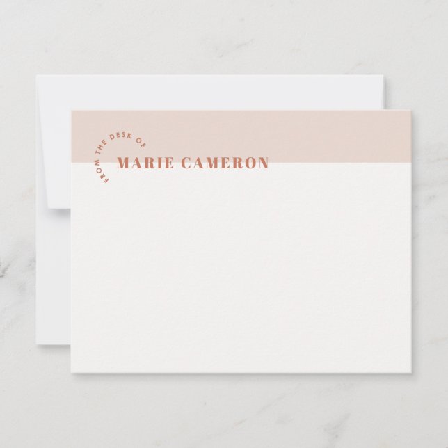 Simple Pastel Colorblock Stationery - Brown (Front)