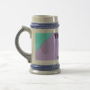 Simple pastel colour add your logo custom text th beer stein